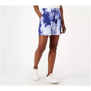 Belle Beach by Kim Gravel Cabana Knit Tassel Short Navy Tie-Dye 3X A605538